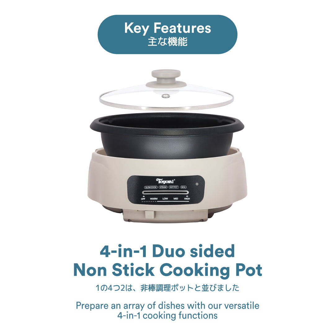 Toyomi 4.0L 4-in-1 Multi Cooker Steamboat Hot Pot MC 4646