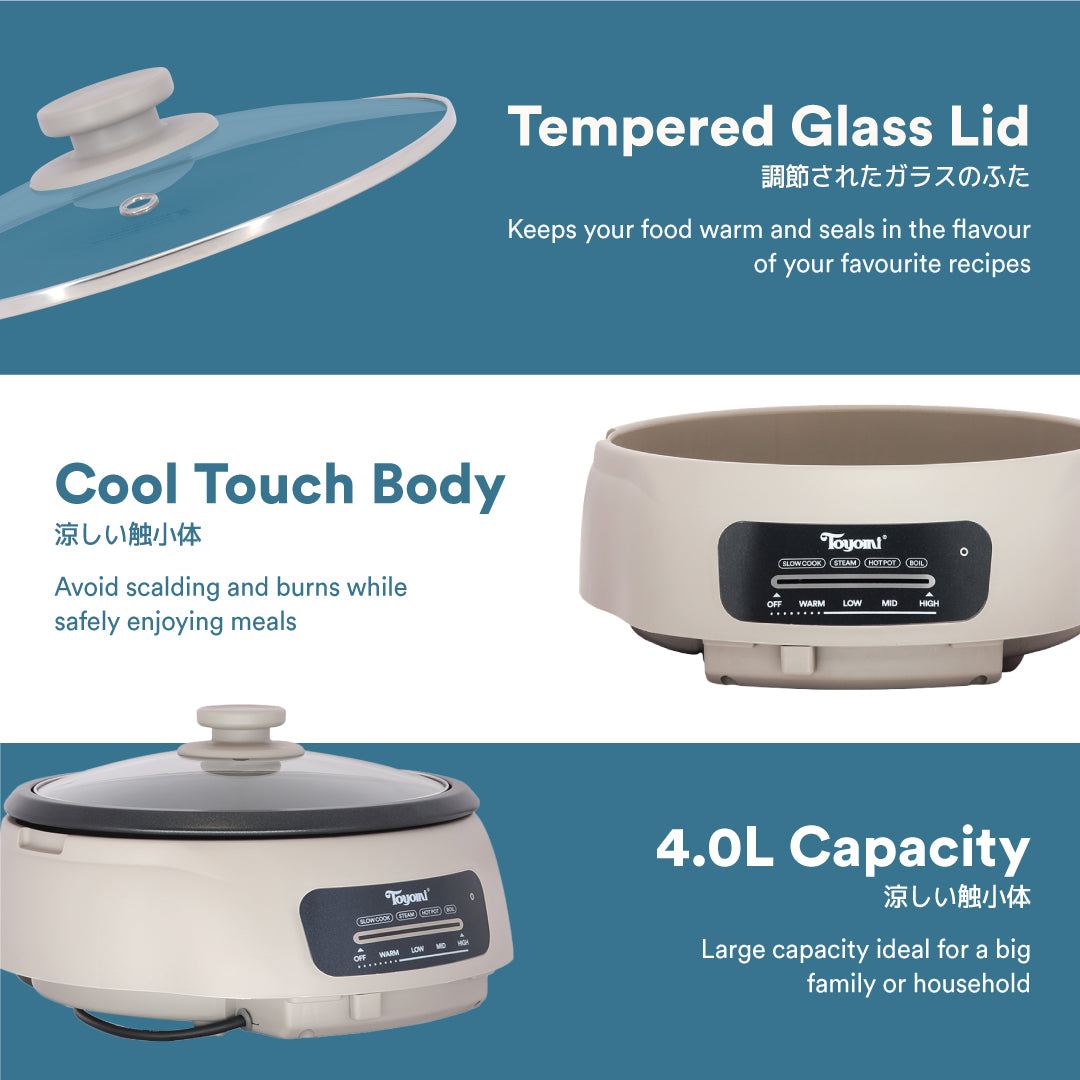 Toyomi 4.0L 4-in-1 Multi Cooker Steamboat Hot Pot MC 4646