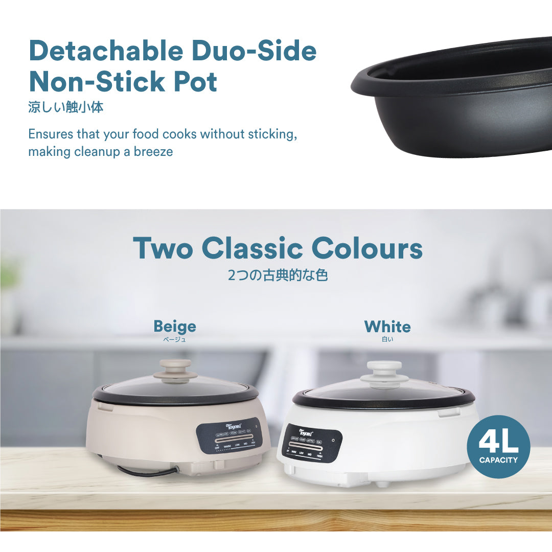 Toyomi 4.0L 4-in-1 Multi Cooker Steamboat Hot Pot MC 4646