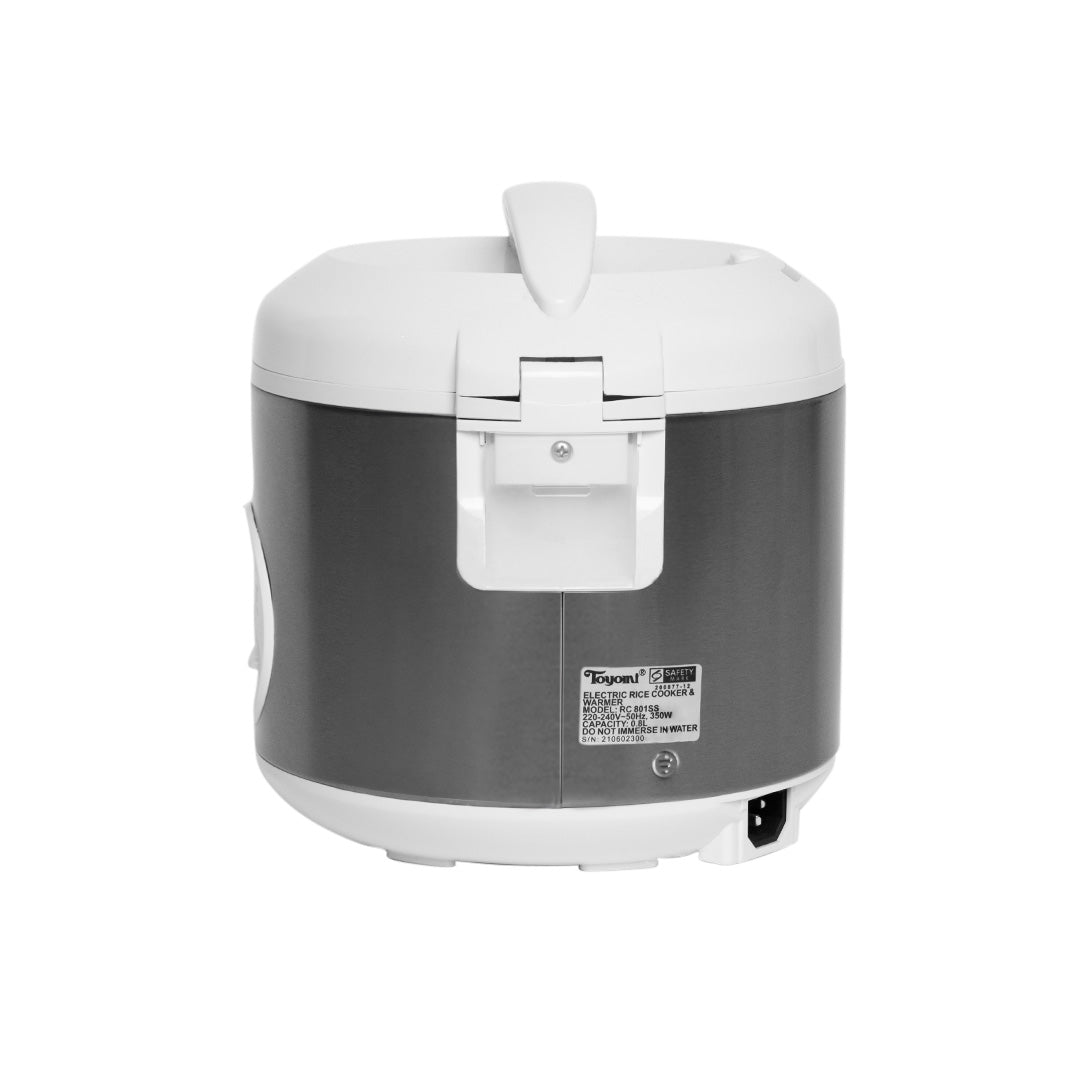 Toyomi 0.8L Electric Rice Cooker & Warmer with Stainless Steel Inner Pot RC 801SS