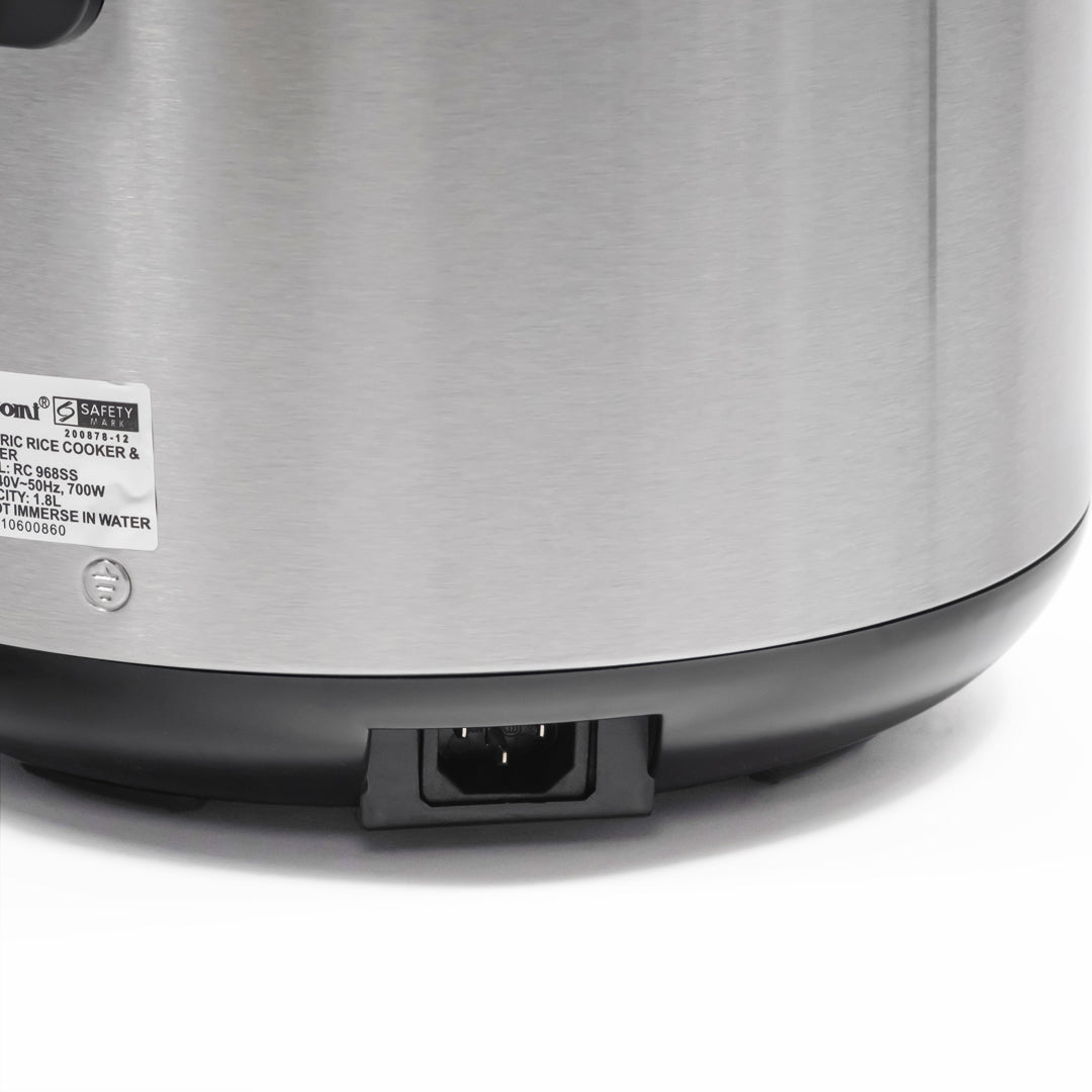 Toyomi 1.8L Electric Rice Cooker & Warmer with Stainless Steel Inner Pot RC 968SS