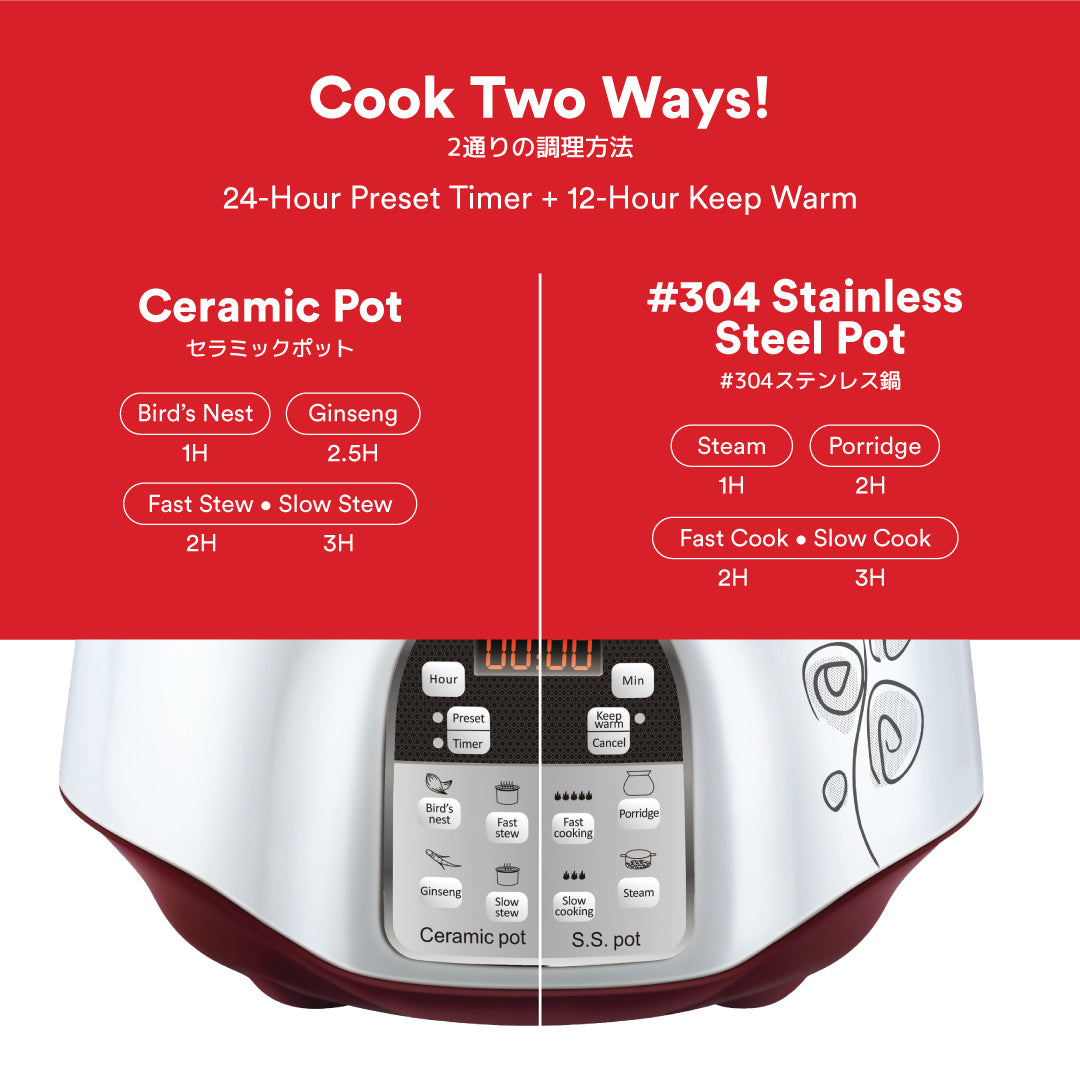 TOYOMI 2.2L Double Boiler Cooker SC 2288