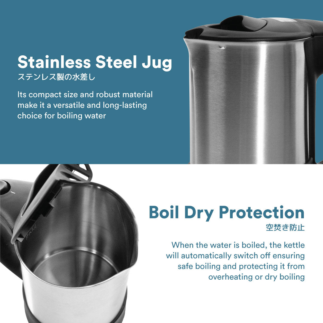 TOYOMI 0.5L Mini S.S. Travel Kettle Jug WK 315
