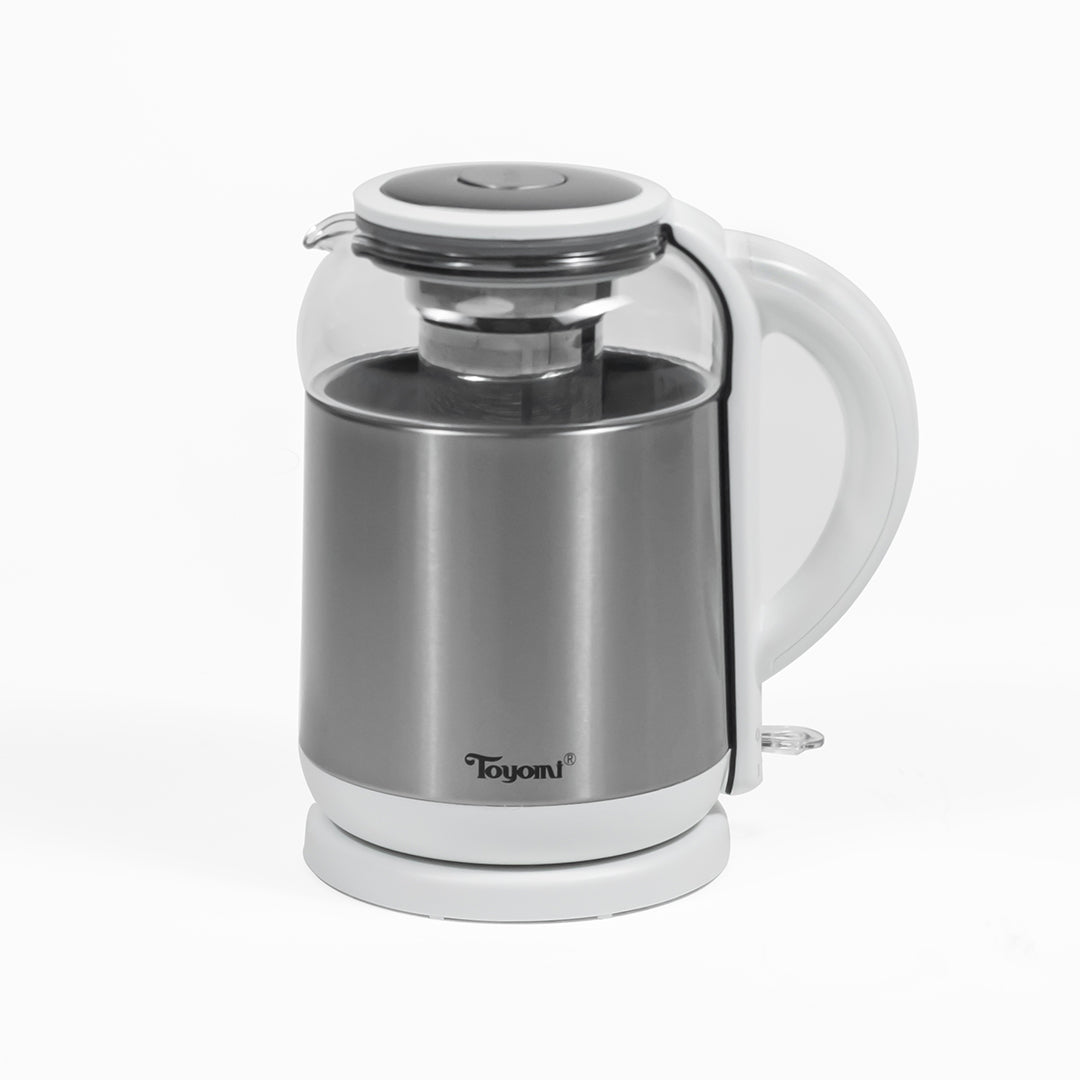 TOYOMI 1.8L Electric Glass Kettle with SS Tea Infuser WK 3362