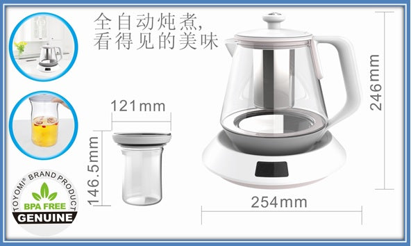 TOYOMI 1.5L Borosilicate Glass Pot WK 1160 - TOYOMI