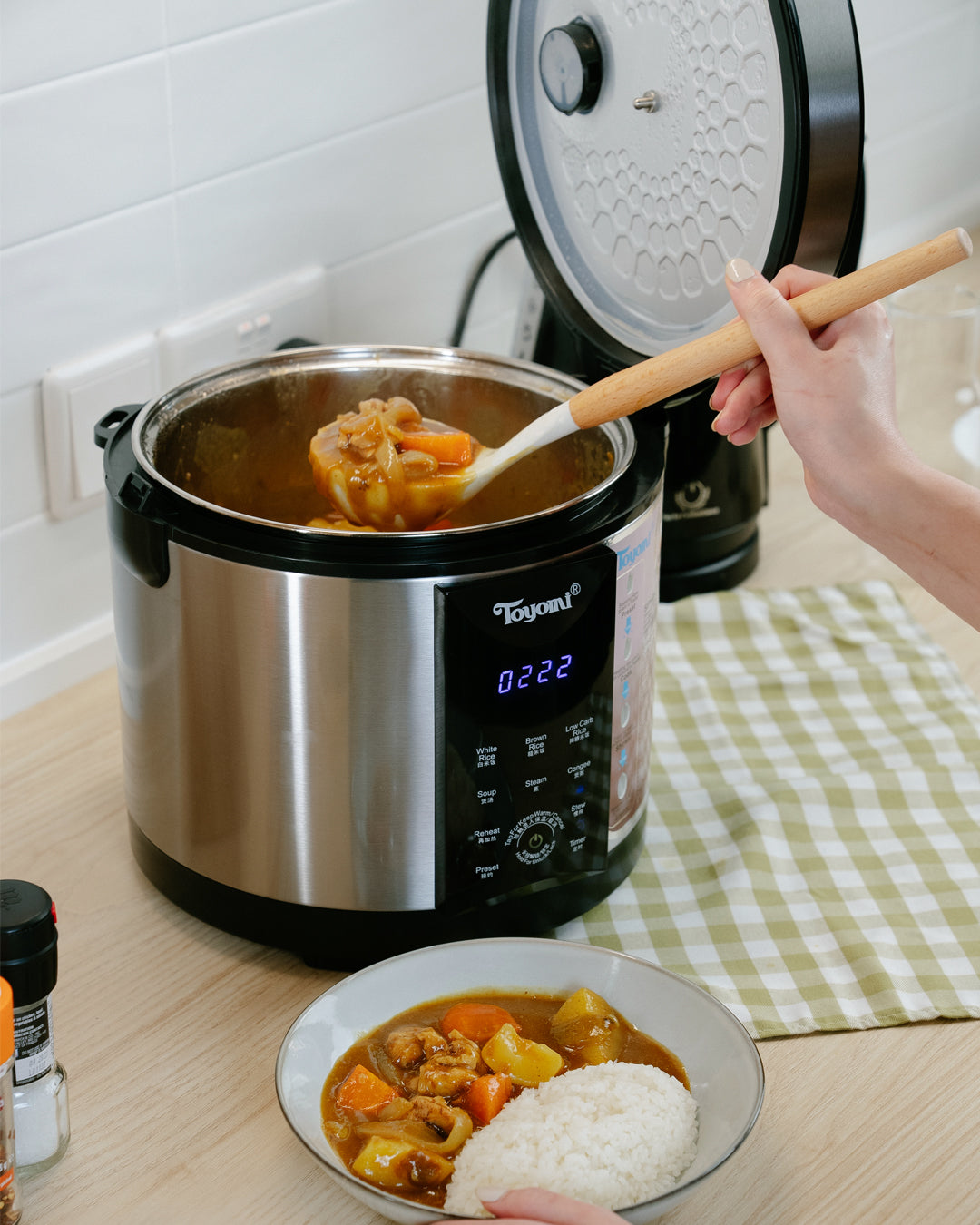 TOYOMI 1.8L Micro-com Low-Carb Stainless Steel Rice Cooker RC 4348SS - TOYOMI