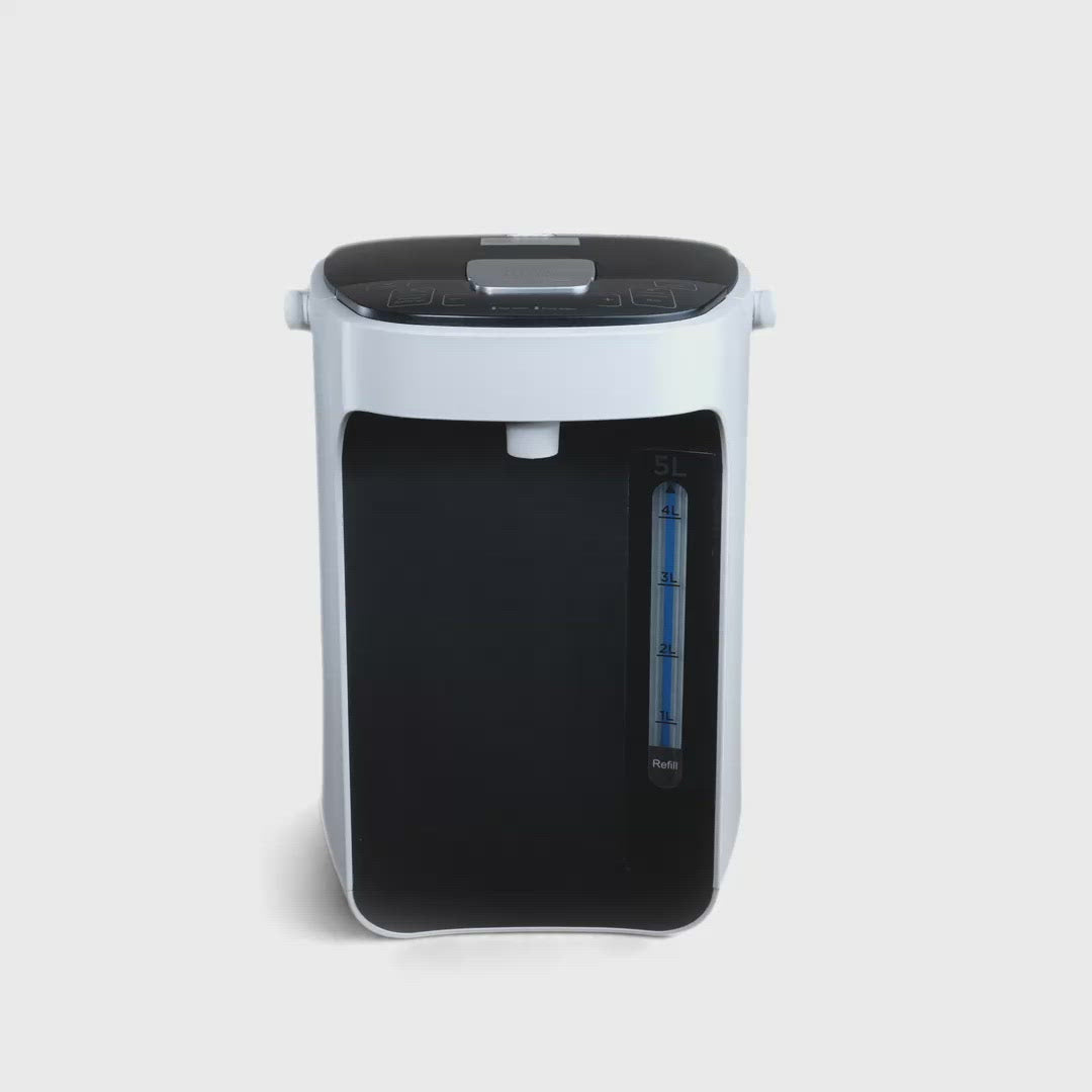 Load and play video in Gallery viewer, TOYOMI 5.0L Micro-com Electric Airpot with Battery Pack and Ventilating Fan EPA 5588
