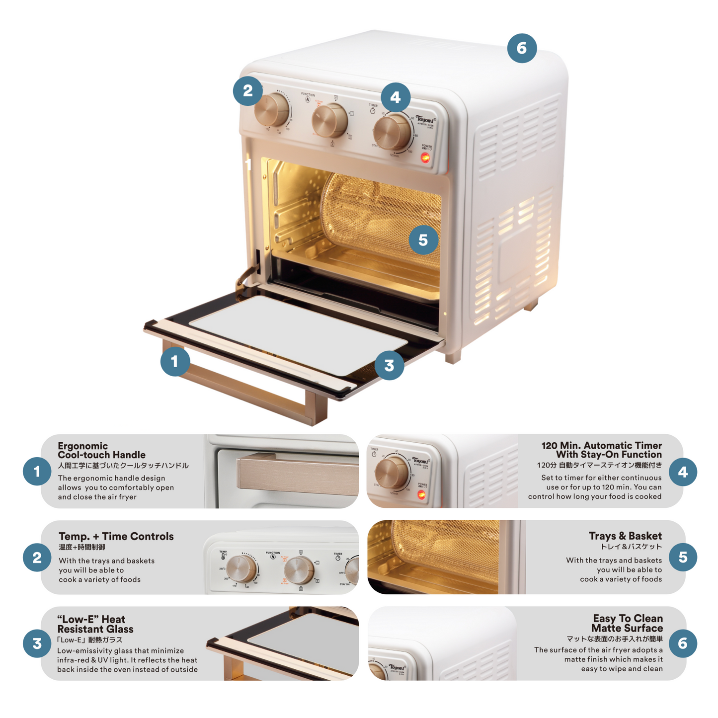 Toyomi 24L EasyHealth Air Fryer Oven AFO 2424RC - TOYOMI