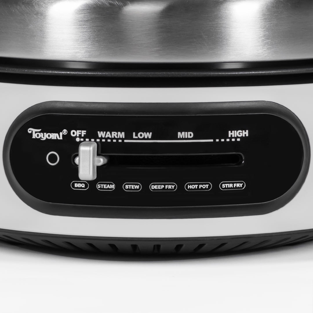 TOYOMI Stainless Steel Multi Cooker with Grill Pan 4.5L MC 6969SS - TOYOMI