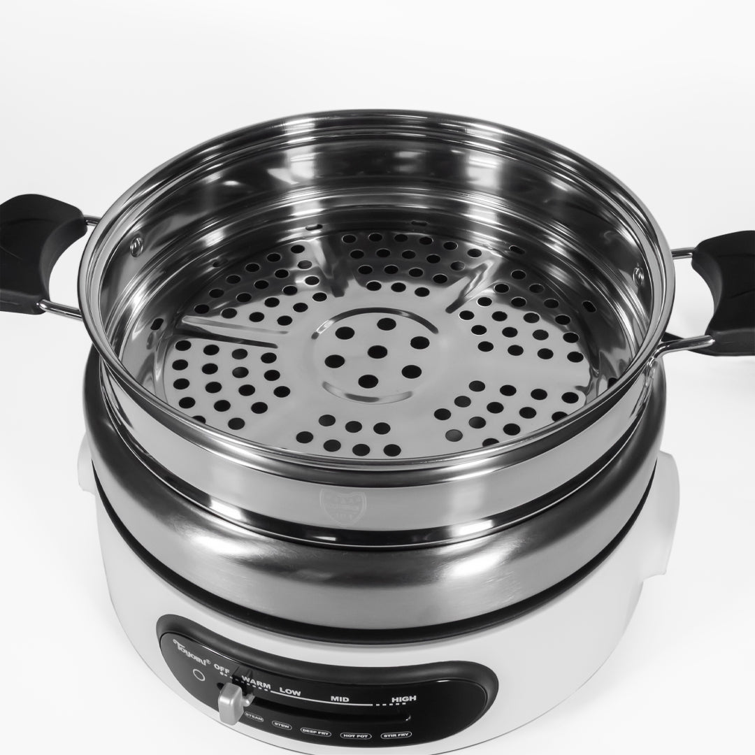 TOYOMI Stainless Steel Multi Cooker with Grill Pan 4.5L MC 6969SS - TOYOMI
