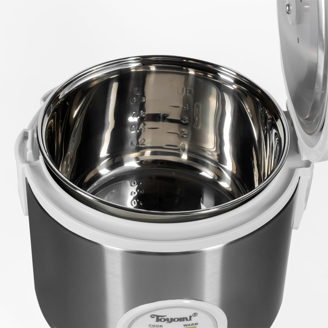 Toyomi 0.8L Electric Rice Cooker & Warmer with Stainless Steel Inner Pot RC 801SS - TOYOMI