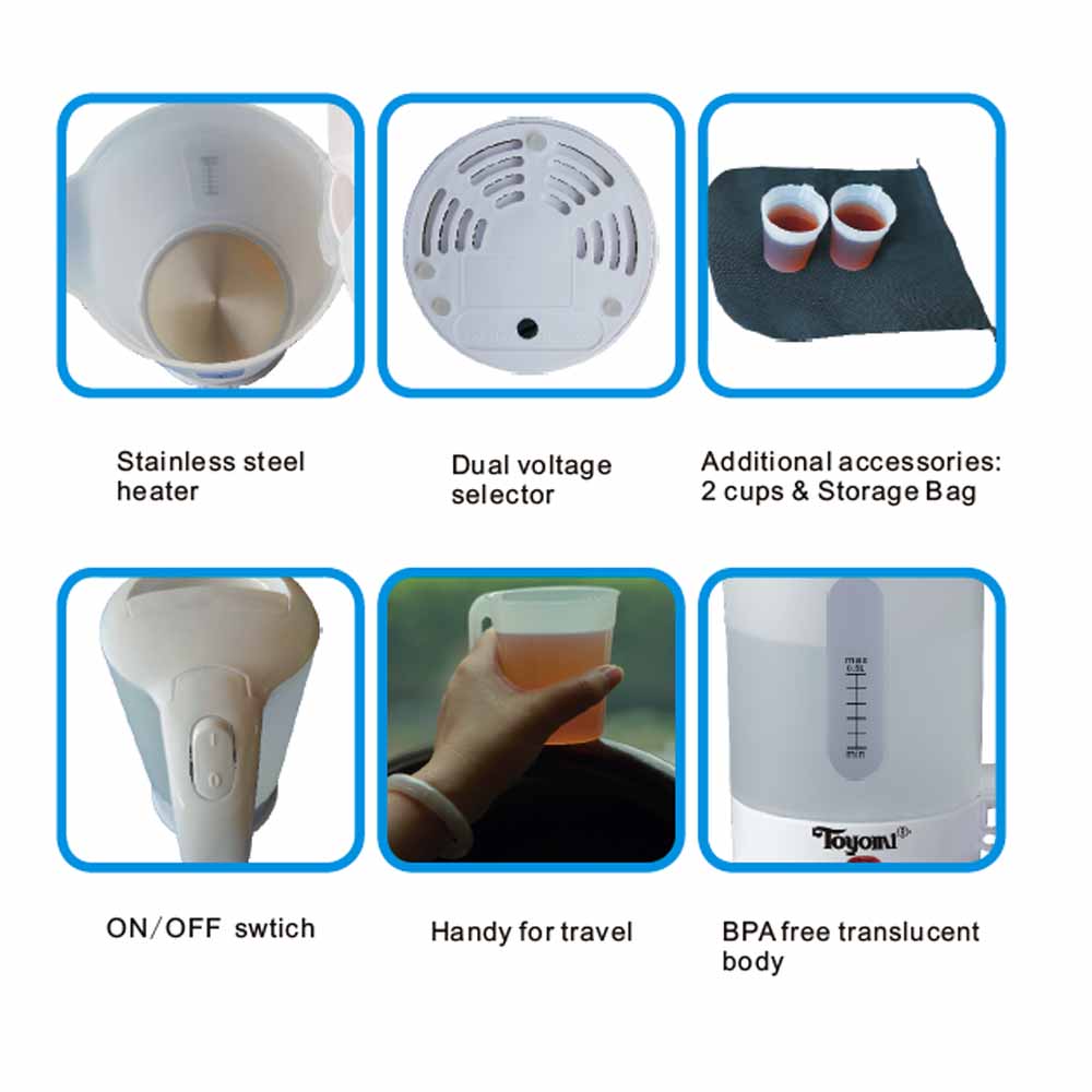 TOYOMI 0.5L Mini Travel Kettle Jug WK 105 - TOYOMI