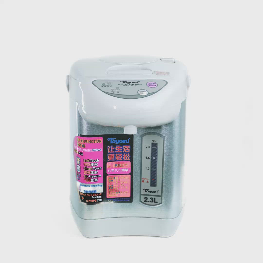 Load and play video in Gallery viewer, TOYOMI 2.3L Electric Air Pot EPA 23