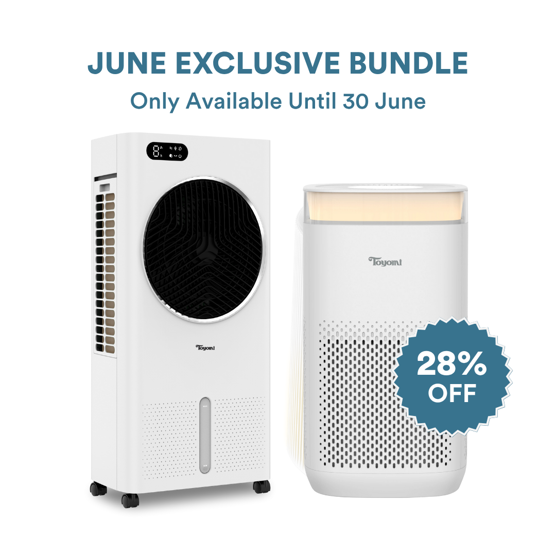 TOYOMI Aurabreeze Air Cooler AC 8868 + Haloguard Max HEPA UV Air Purifier AP 7300IT Bundle