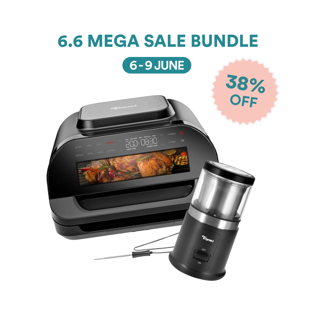 [6.6 MEGA SALE] TOYOMI UltiChef Smart Grill & Air Fryer AFG 7979 + Wet & Dry Grinder EG 775 Bundle