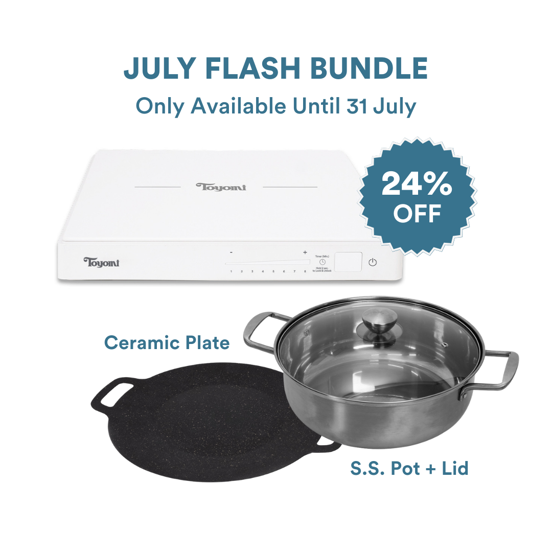[FULL SET] Toyomi DeluxeChef Induction Cooker IH 15V15 + Ceramic Plate + Stainless Steel Pot & Lid Bundle
