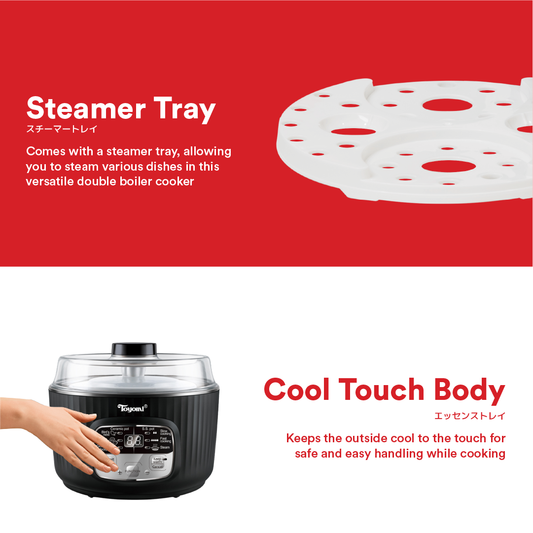 TOYOMI 1.8L Double Boil Cooker 1.8L SC 1822