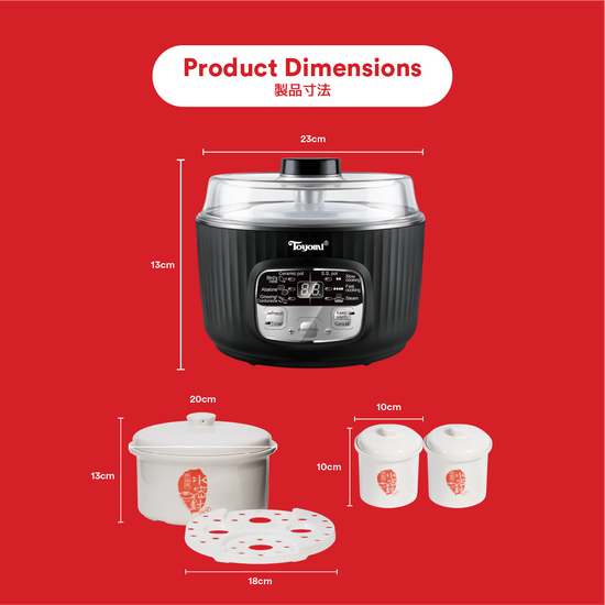 TOYOMI 1.8L Double Boil Cooker 1.8L SC 1822