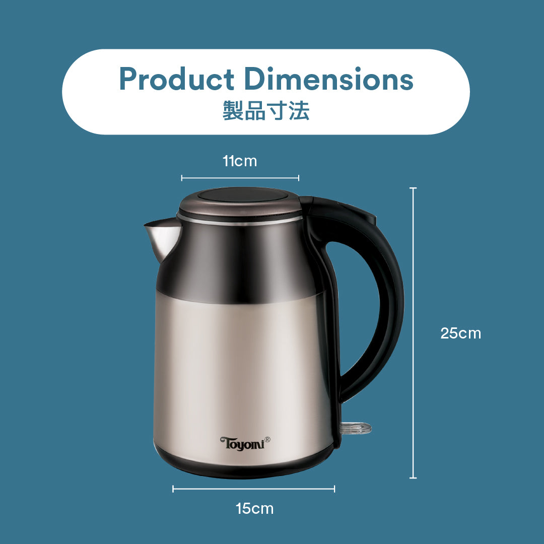 TOYOMI 1.7L S.S. Cordless Water Jug WK 1735