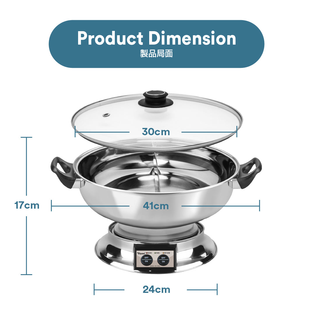 TOYOMI 5.8L Steamboat with Divider HS 172DV