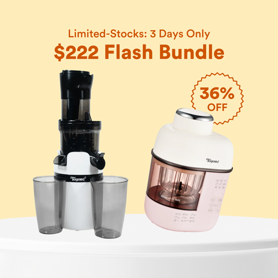 [11.11 Sale] TOYOMI Cold Press Masticating Slow Juicer SJ 9000 + NourishMix All-In-One Baby Food Maker BBF 7003 Bundle