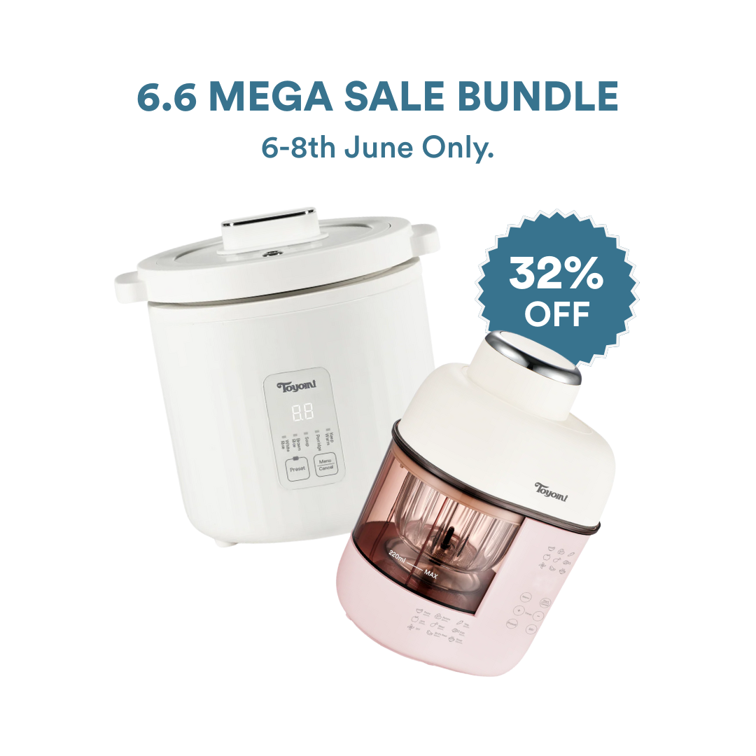 [6.6 SALE] TOYOMI All-In-One Baby Food Maker BBF 7003 + 1L Mini Ceramic Slow Cooker/Rice Cooker SC 990 Bundle
