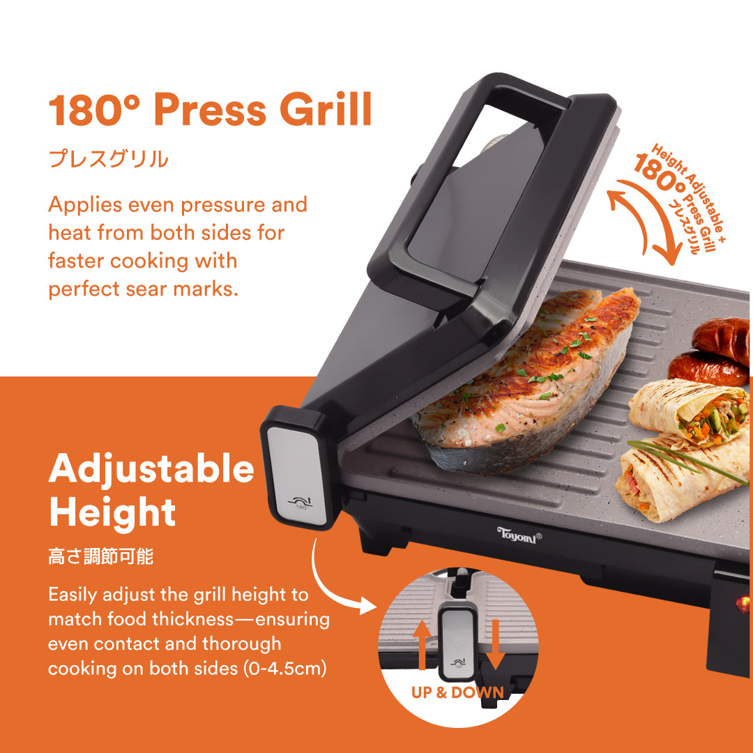 Toyomi Half & Half Griddler and BBQ Grill BBQ 9205