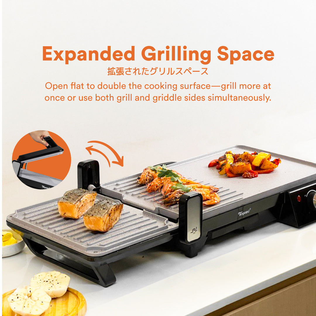 Toyomi Half & Half Griddler and BBQ Grill BBQ 9205