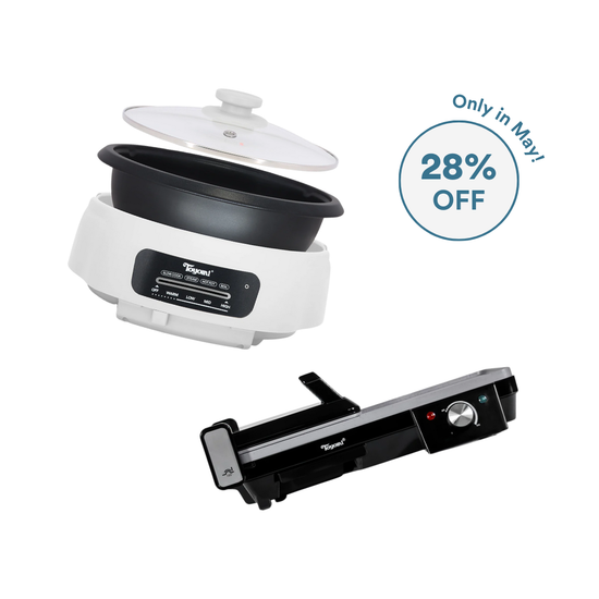 Grill & Multi-cook Set (TOYOMI 4.0L 4-in-1 Multi Cooker Steamboat Hot Pot MC 4646 + Half & Half Griddler and BBQ Grill BBQ 9205) Bundle