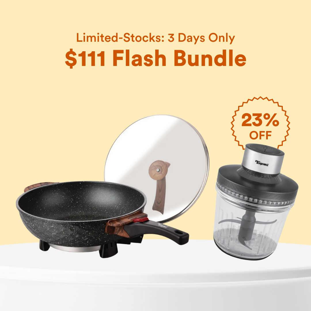 [11.11 Sale] TOYOMI EasyCook Electric Wok 6L EW 1732 + Electric Chopper EC 789 Bundle