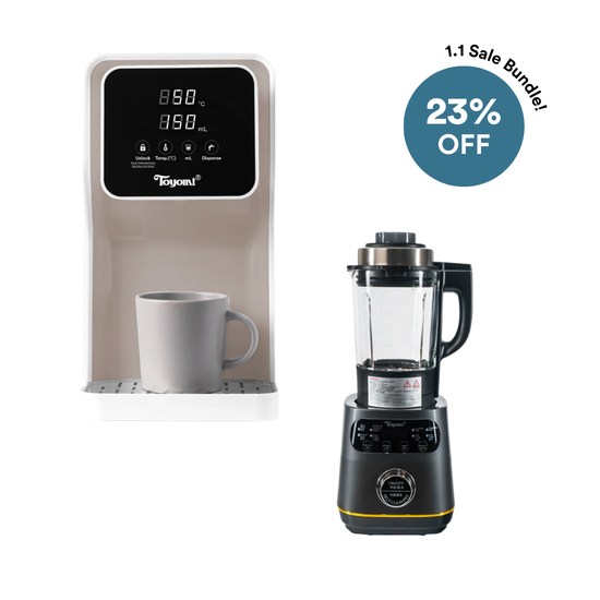 [1.1 Sale Bundle] TOYOMI 5.8L Instant Boil Filtered Water Dispenser FB 8845F + TOYOMI 1.75L Cooking Blender 1000W BLC 4695 Bundle