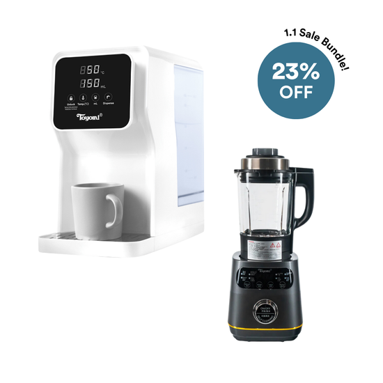 [1.1 Sale Bundle] TOYOMI 5.8L Instant Boil Filtered Water Dispenser FB 8845F + TOYOMI 1.75L Cooking Blender 1000W BLC 4695 Bundle