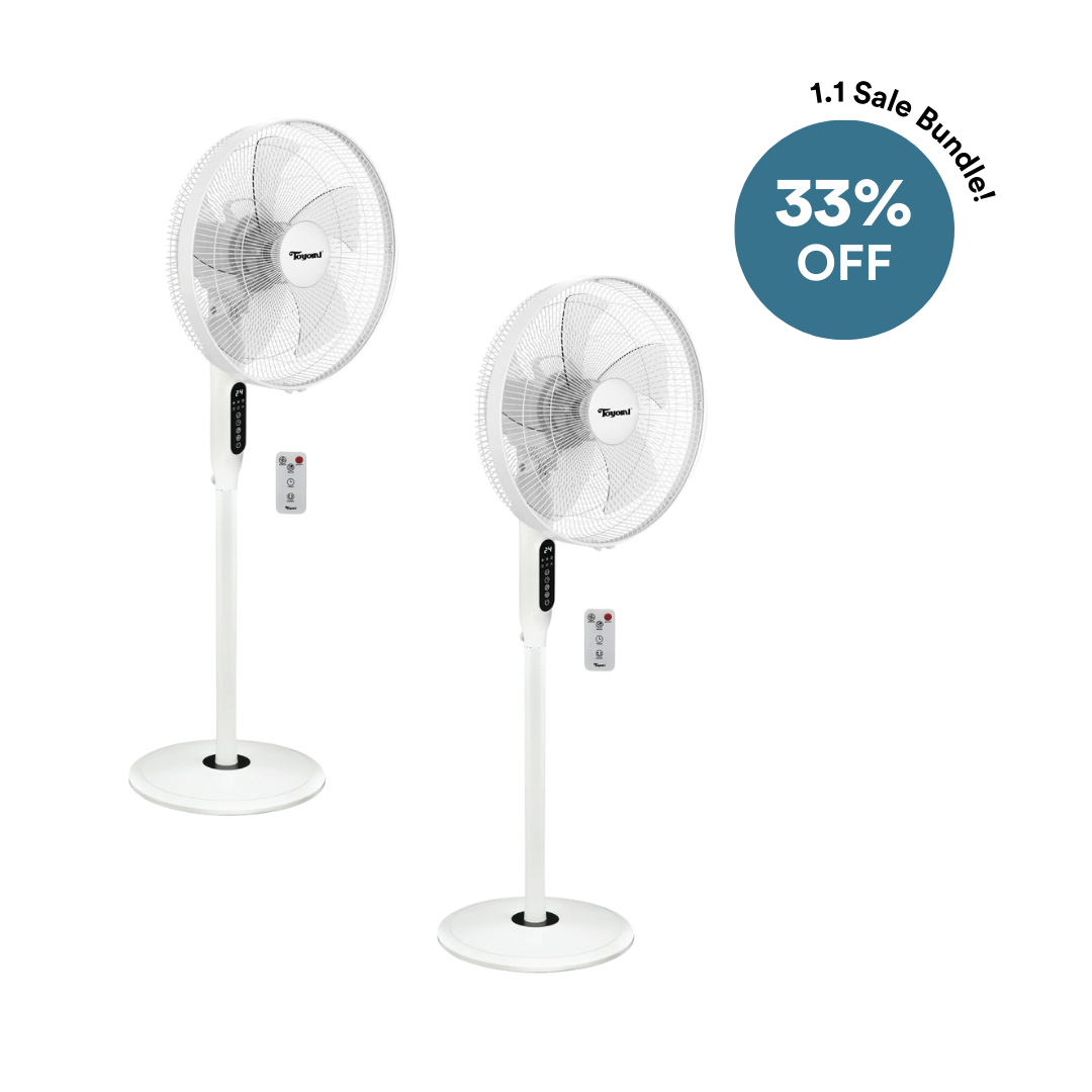 [1.1 Sale Bundle] 2x TOYOMI 16” 2-in-1 Adjustable Stand Fan FS 4088R Bundle