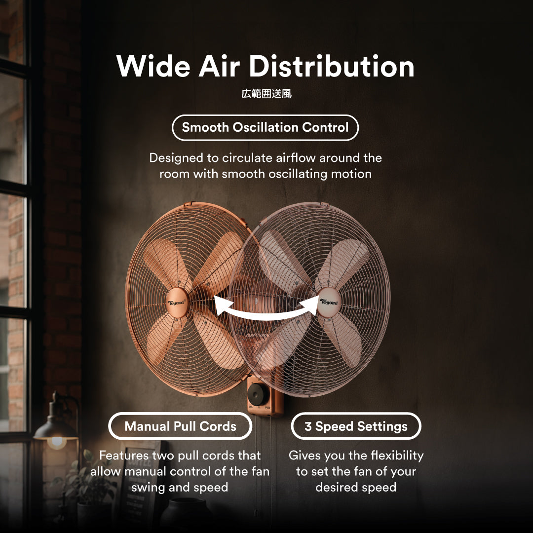 TOYOMI 16" Antique Wall Fan FW 4099