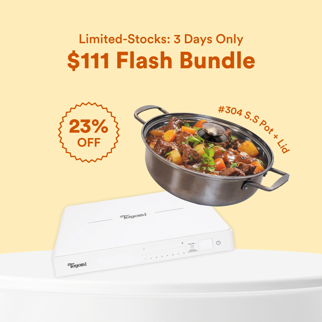 [11.11 Sale] Toyomi DeluxeChef Induction Cooker IH 15V15 + Stainless Steel Pot & Lid Bundle