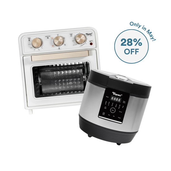 SmartDiet + AirFry Duo (Toyomi 24L EasyHealth Air Fryer Oven AFO 2424RC + 1.8L SmartDiet Micro-Com Rice Cooker with Low Carb Rice RC 9512LC) Bundle