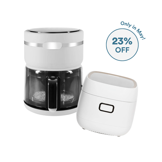 Effortless Meal Duo (Toyomi 3.5L ClearView Air Fryer AFG 7126 + 0.8L SmartHealth IH Rice Cooker With Low Carb Pot RC 51IH-08) Bundle