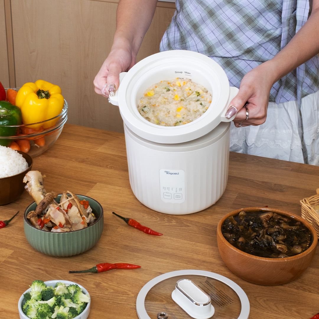 TOYOMI 1.0L Mini Ceramic Slow Cooker/Rice Cooker SC 990