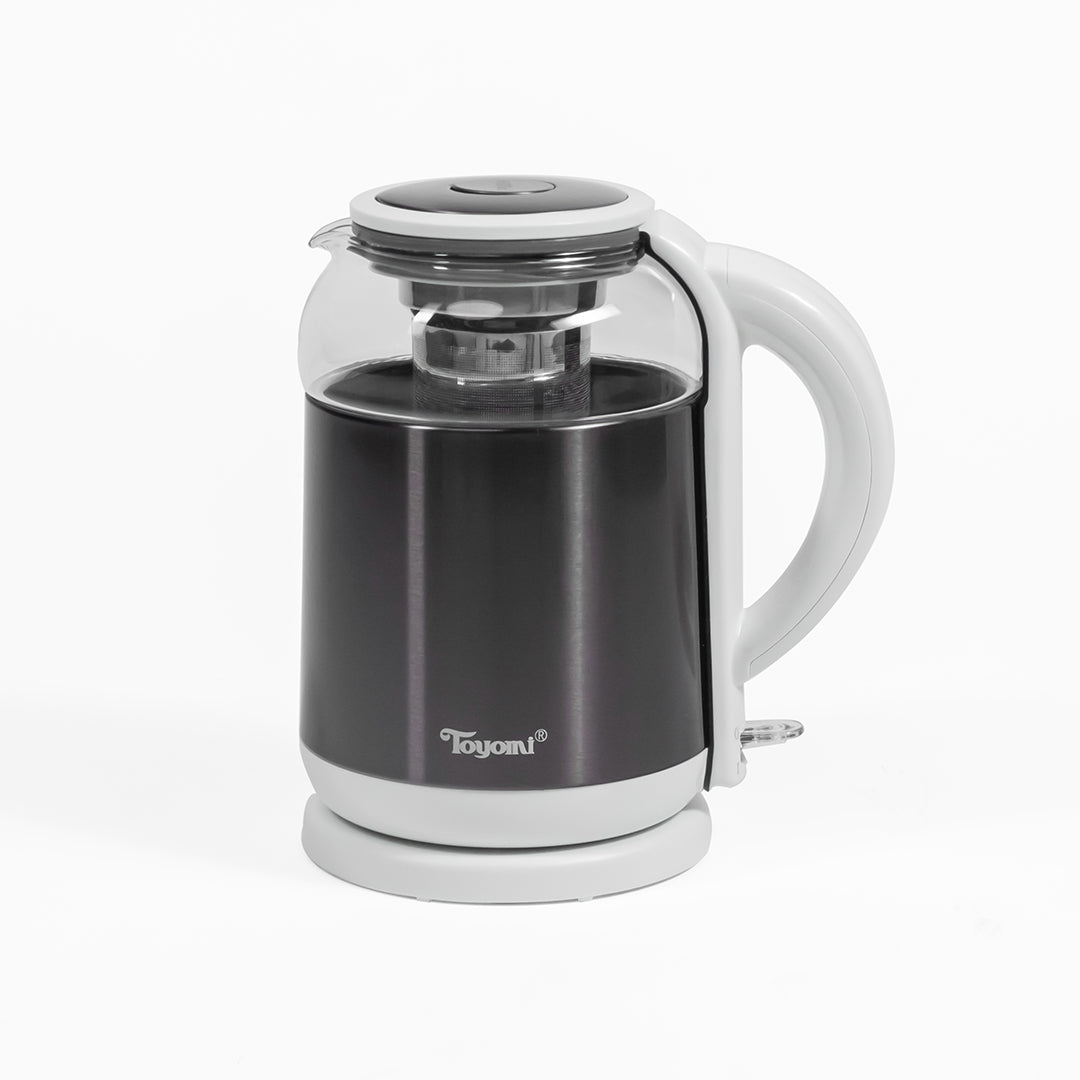 TOYOMI 1.8L Electric Glass Kettle with SS Tea Infuser WK 3362