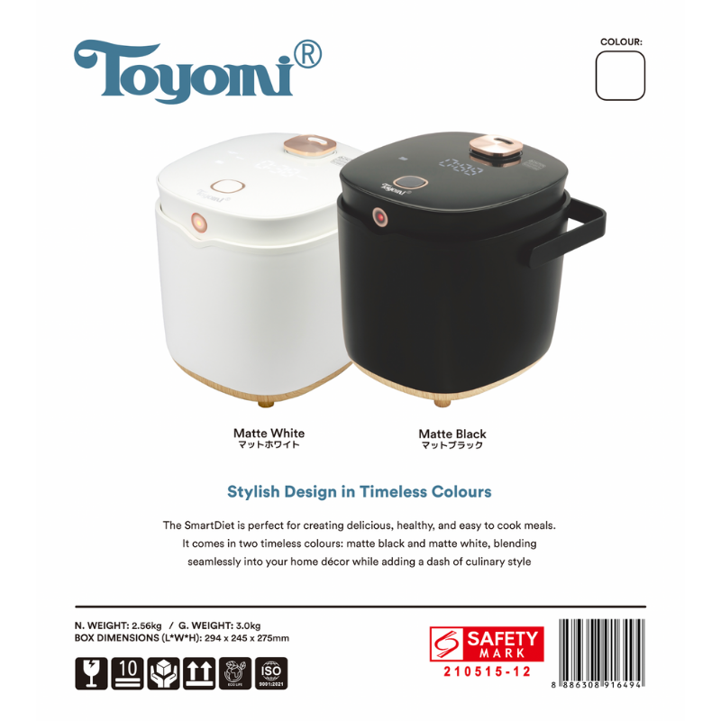 TOYOMI 0.8L SmartDiet Micro-Com. Rice Cooker RC 2080LC - TOYOMI